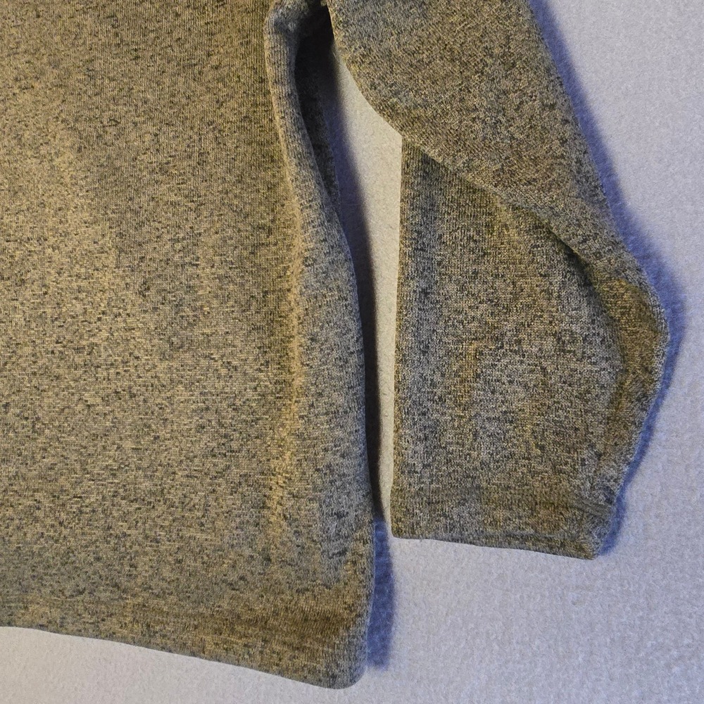 Eddie Bauer Mens XXL Quarter Zip Pullover Fleece Sweater Olive Green Marl 0162 - Picture 11 of 16
